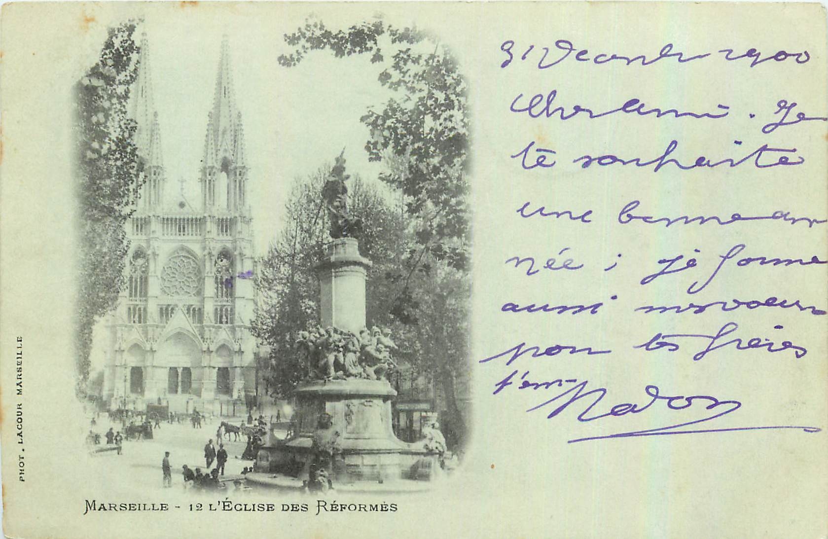 CPA Marseille l'Eglise des Reformes Carte 1900