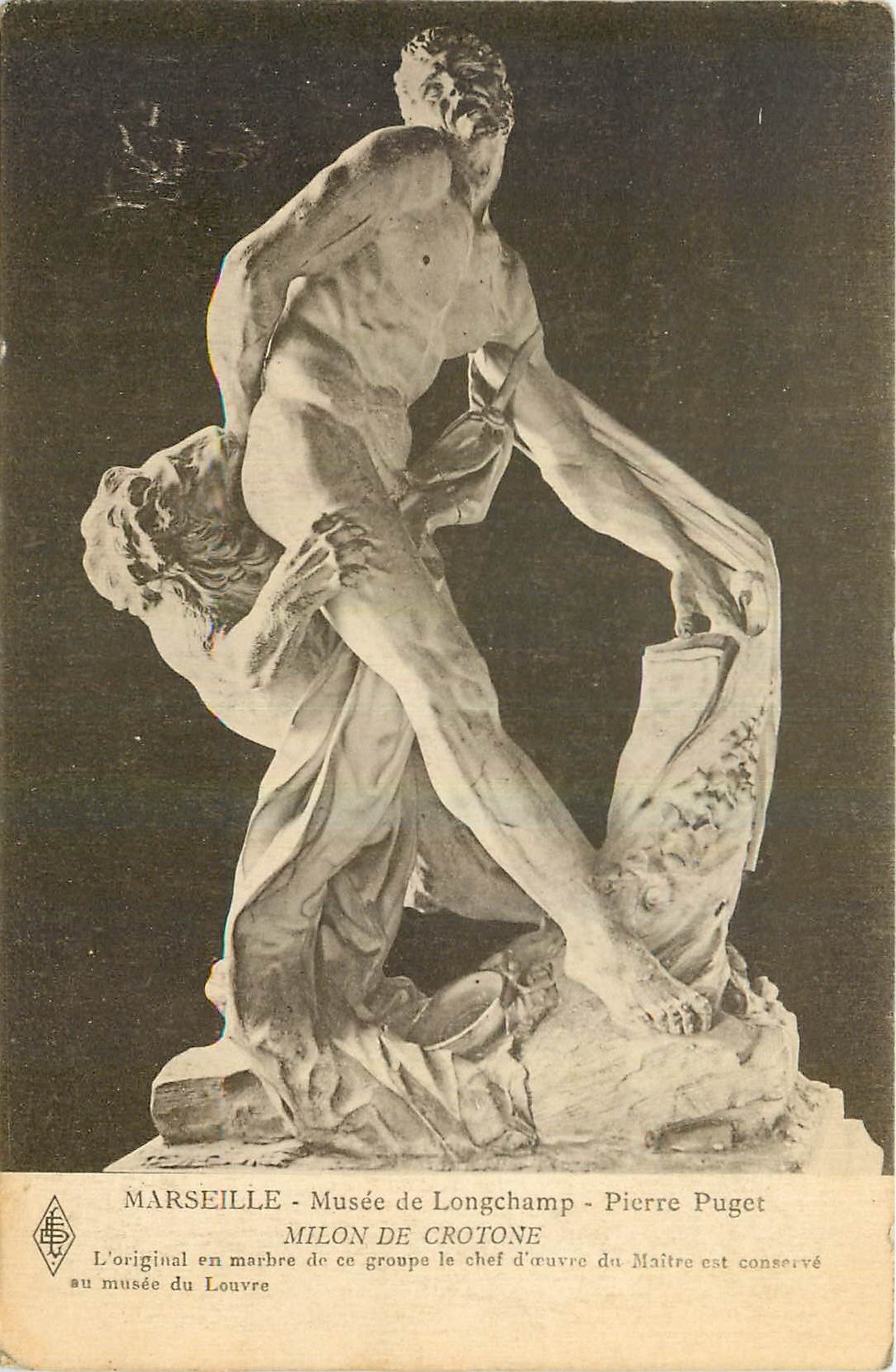 CPA Marseille Musee de Longchamp Pierre Puget Milon de Crotone 