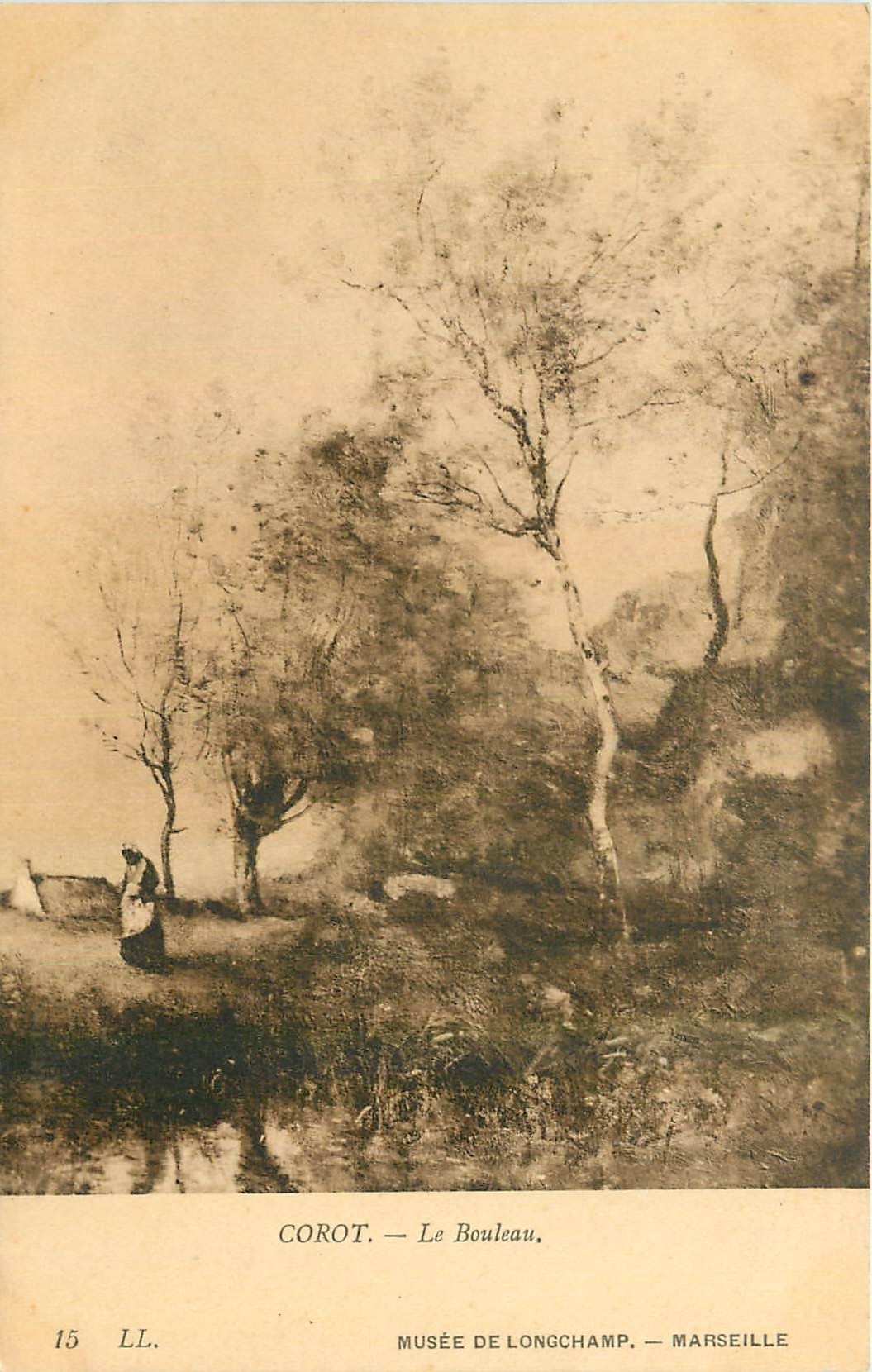 CPA Corot Le Bouleau Musee de Longchamp Marseille