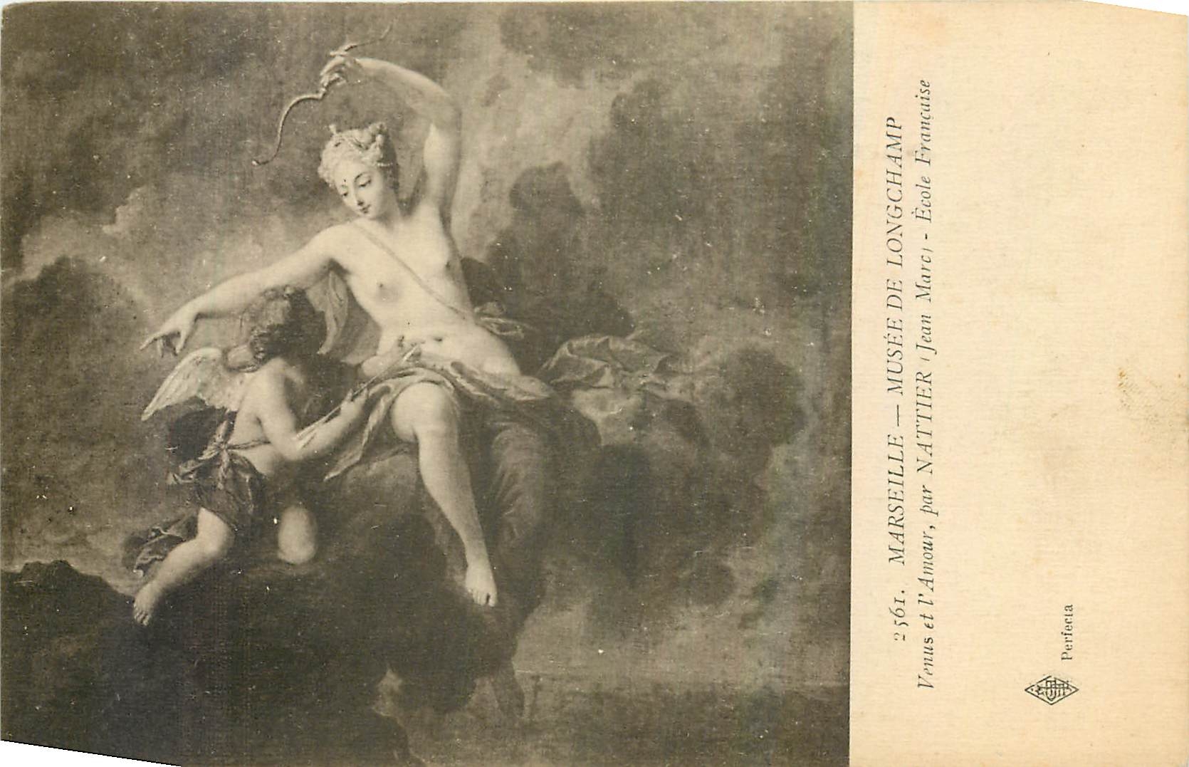 CPA Musee de Longchamp Marseille Venus et l'Amour Ecole Francaise 