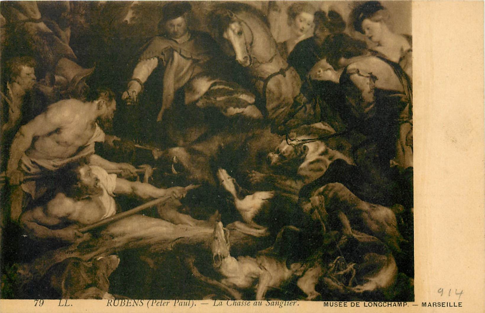 CPA Rubens Peter Paul La Chasse au Sanglier Musee de Longchamp Marseille