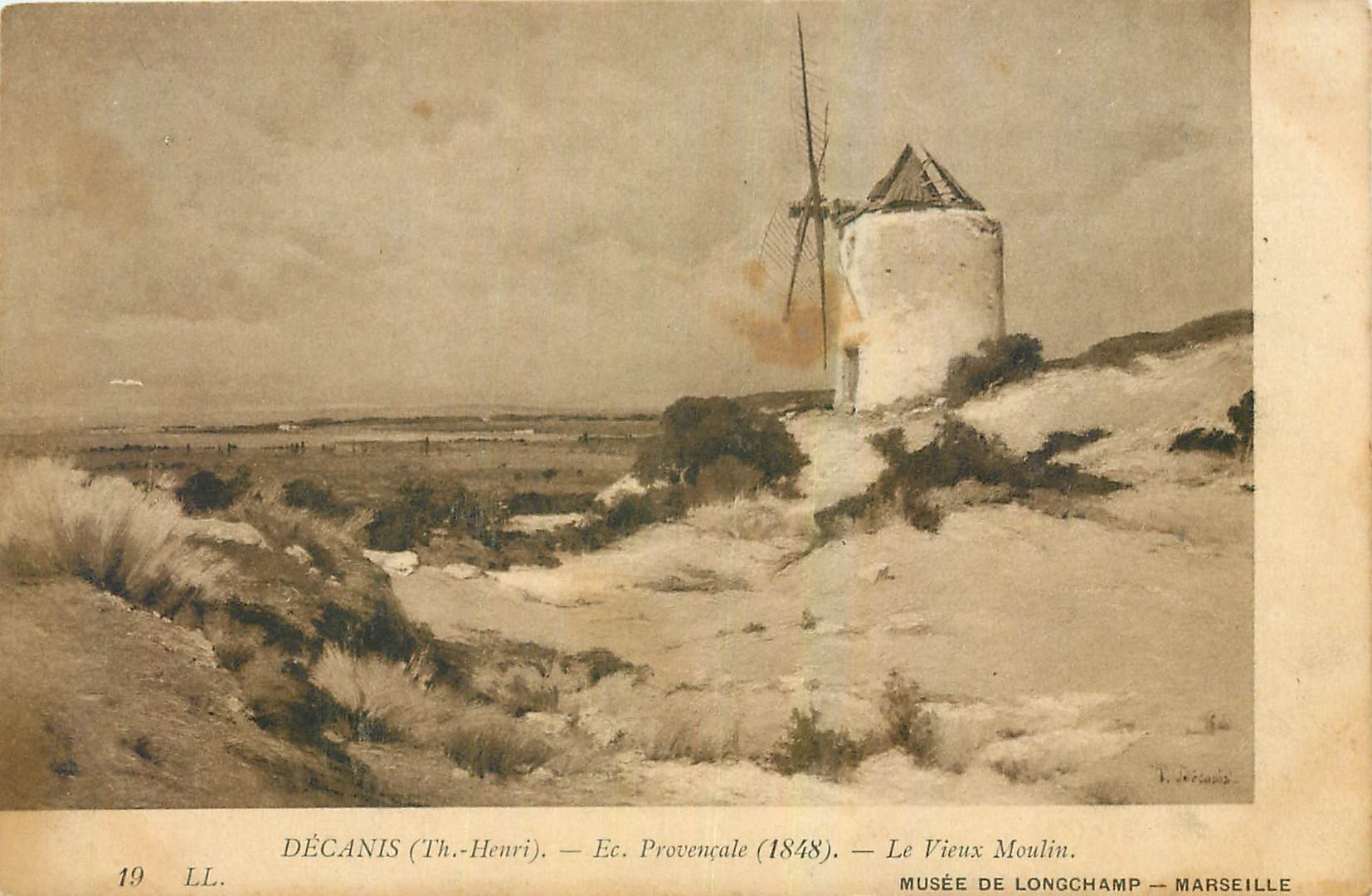 CPA Decanis Th Henri Ec Provencale Le Vieux Moulin Musee de Longchamp Marseille  