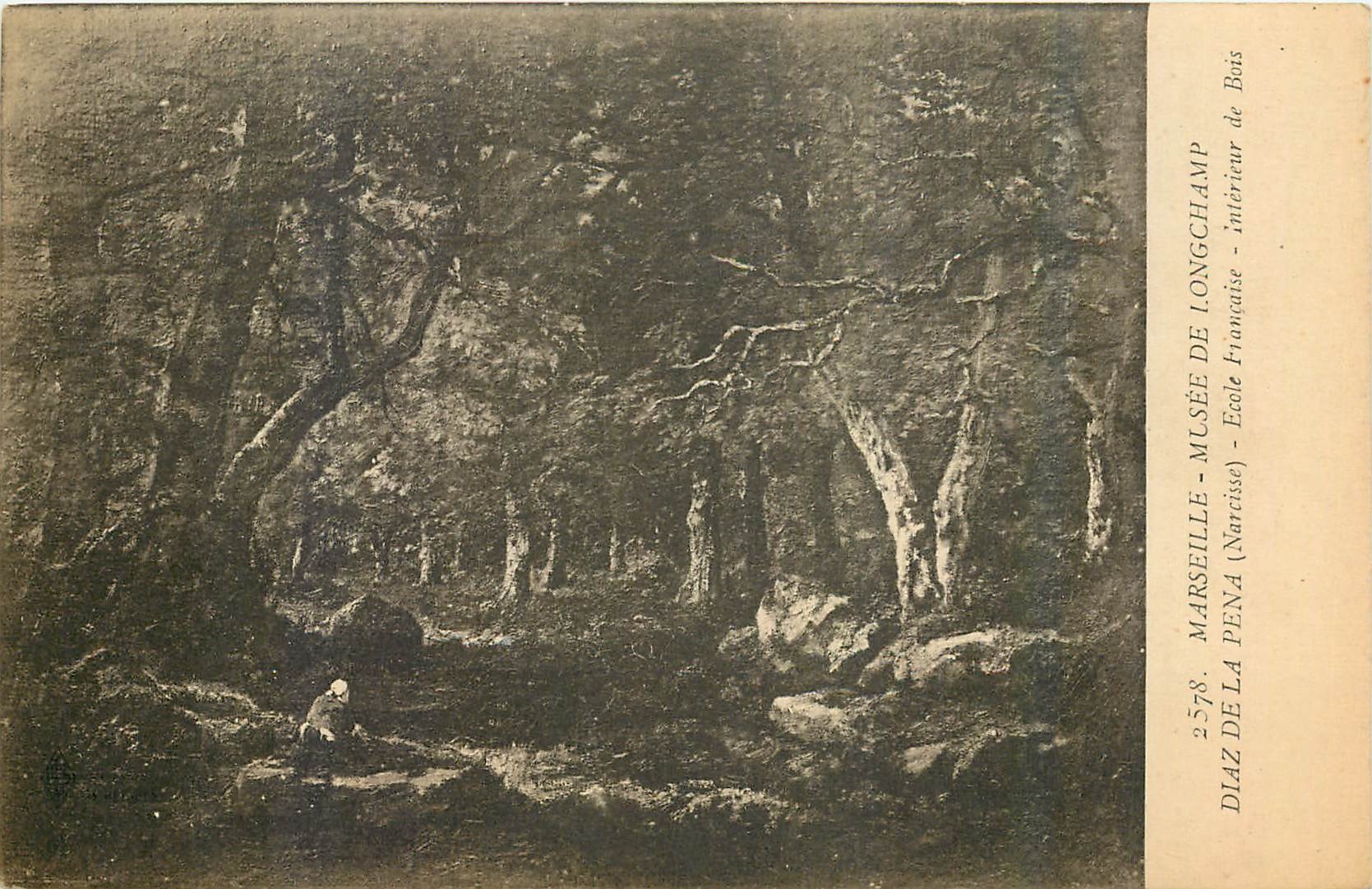 CPA Musee de Longchamp Marseille Diaz de la Pena Narcisse Ecole Francaise Interiur de Bois