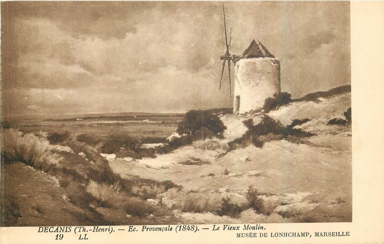 CPA Decanis Ec Provencale Le Vieux Moulin Musee de Longchamp Marseille