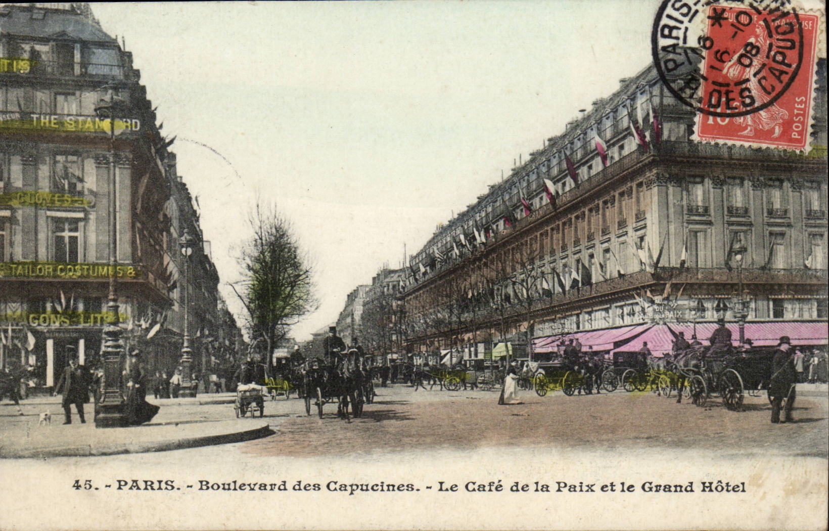 Paris CPA Boulevard of the Nasturtiums coffee of Paxi and the Large Hotel