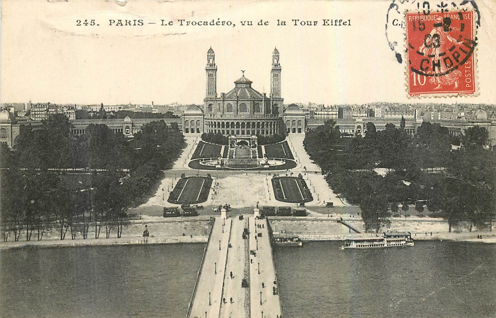 CPA Paris Le Trocadero vu de la Tour Eiffel
