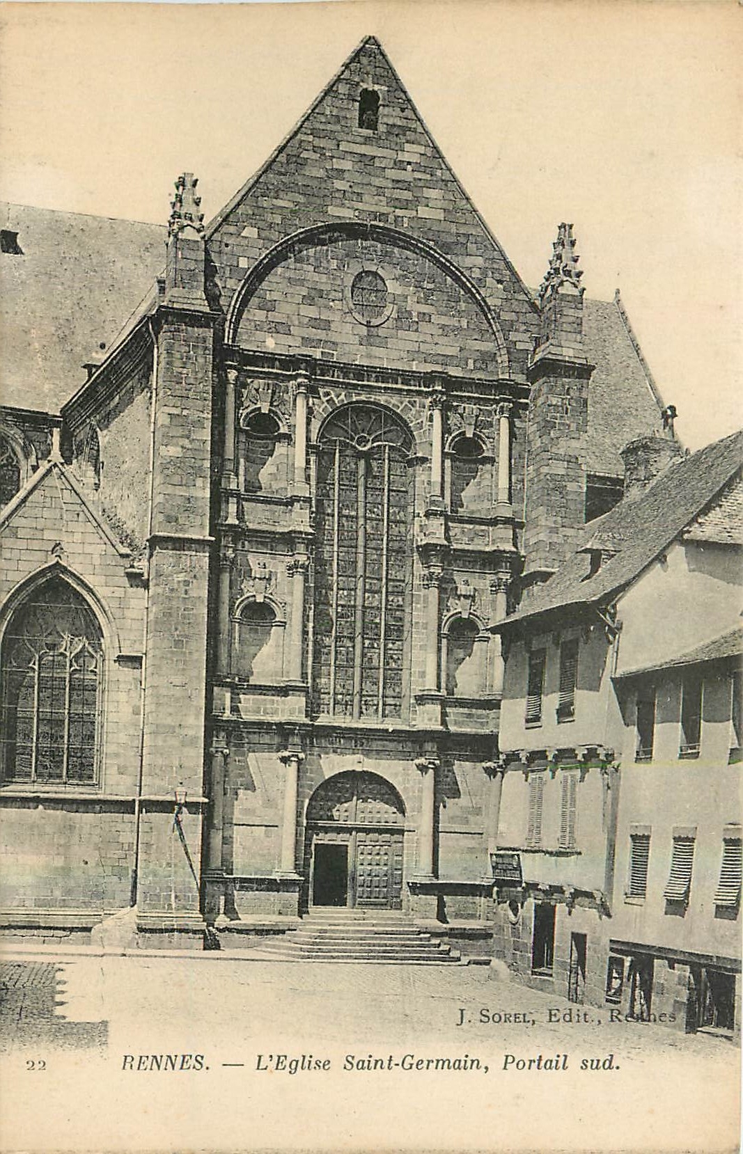CPA Rennes l'Eglise Saint Germain Portail sud