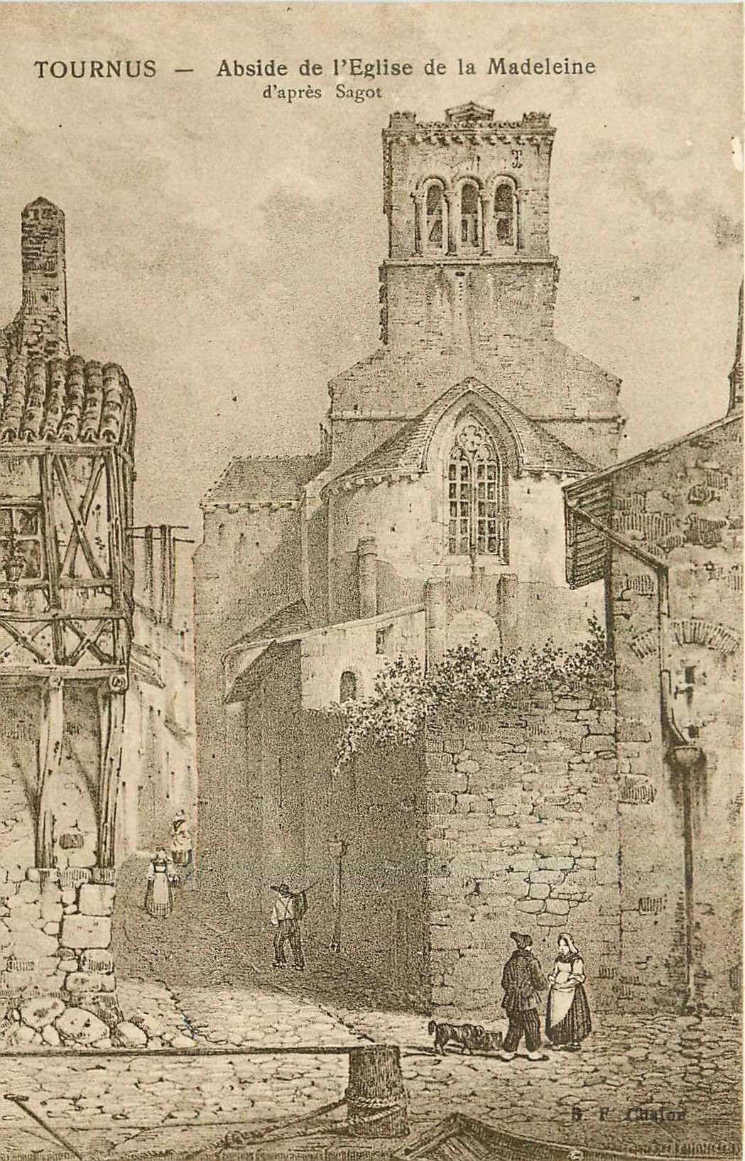 CPA Tournus Abside de l'Eglise de la Madeleine