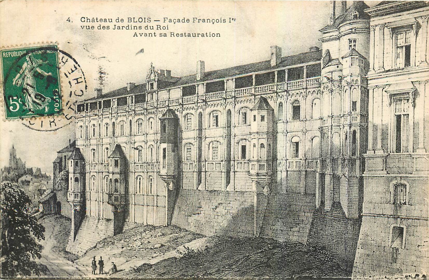 CPA Chateau de Blois Facade Francois I vue des Jardins du Roi Avant sa Restauration