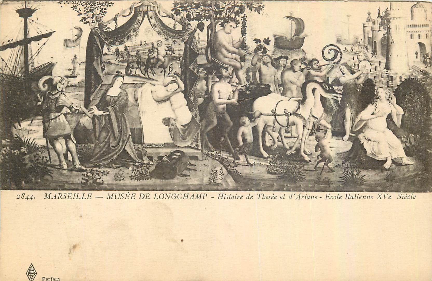 CPA Marseille Musee de Longchamp Histoire de Thesse et d'Ariane Ecole Italienne