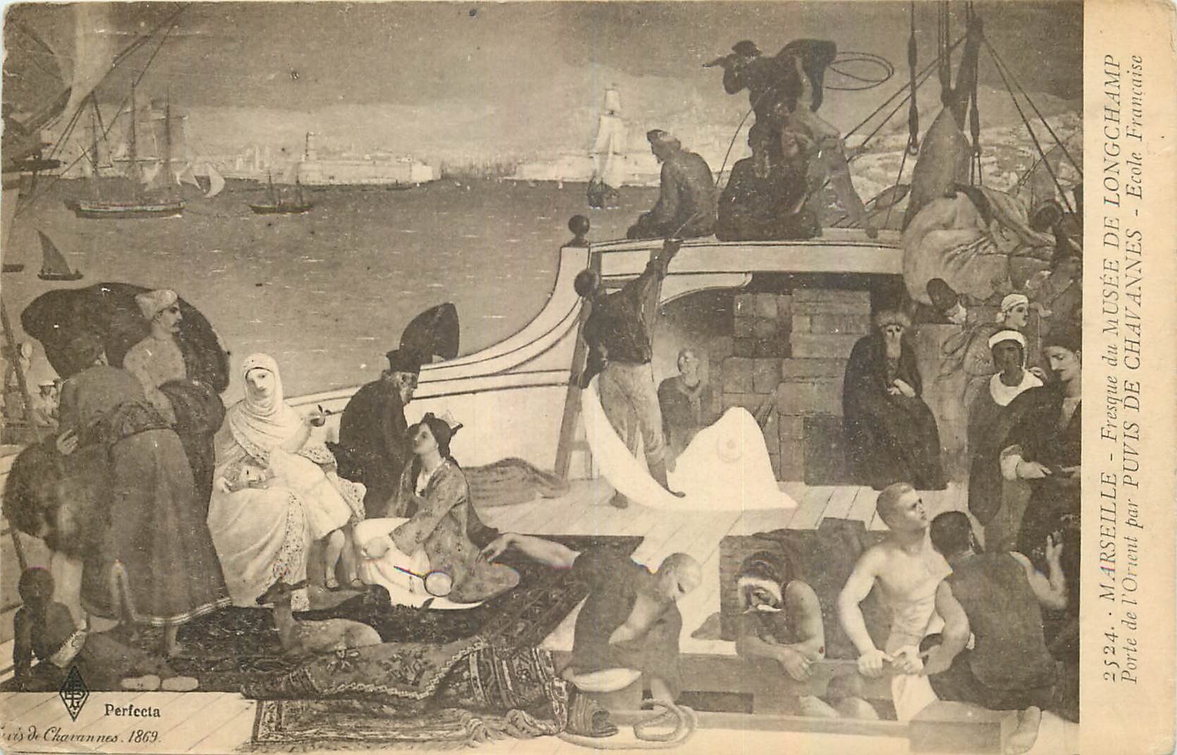 CPA Marseille Musee de Longchamp Porte de l'Orient par Puvis de Chavanes Ecole Francaise