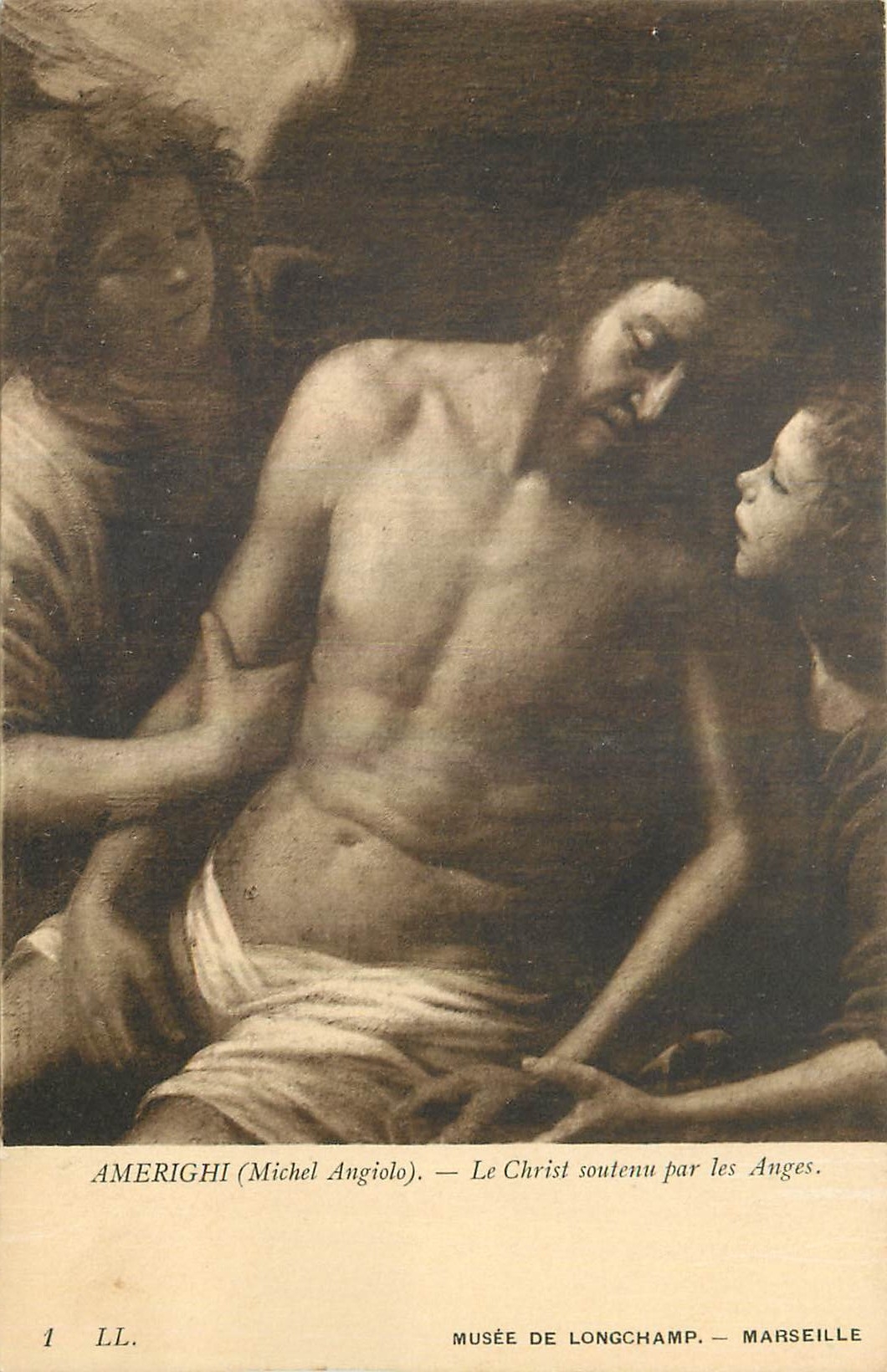 CPA Ameright Michel Angiolo Le Christ soutenu par les Anges Marseille Musee de Longchamp