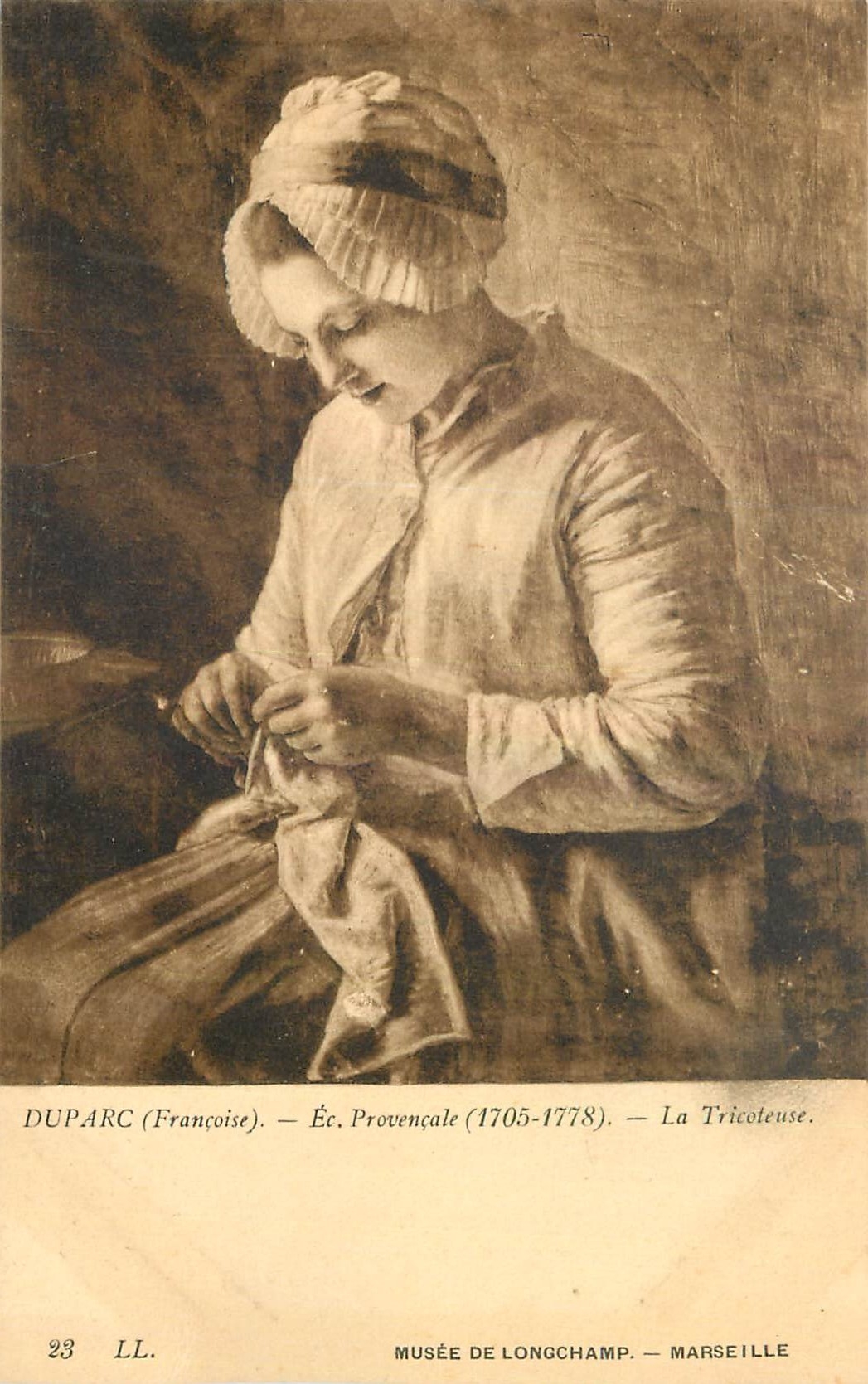 CPA Duparc Francoise Ec Provencale La Tricoteuse Marseille Musee de Longchamp