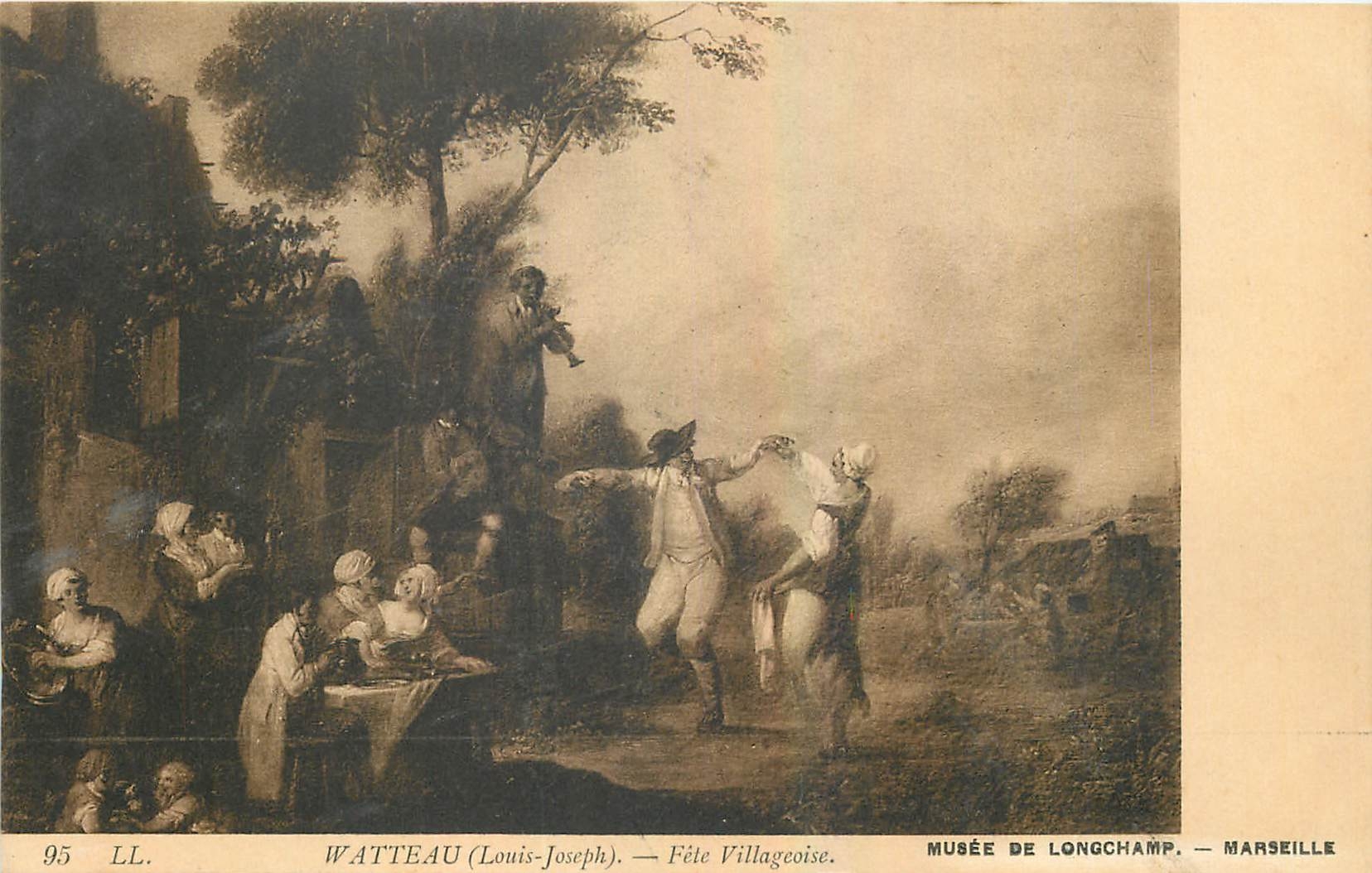 CPA Watteau Louis Joseph Fete Villageoise Marseille Musee de Longchamp