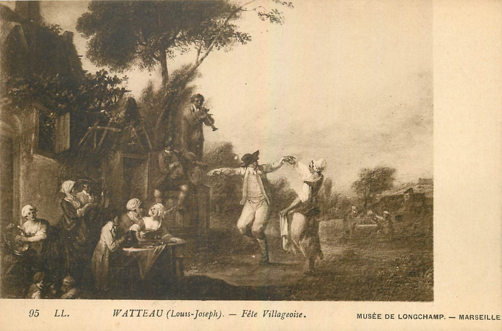 CPA Watteau Louis Joseph Fete Villageoise Marseille Musee de Longchamp