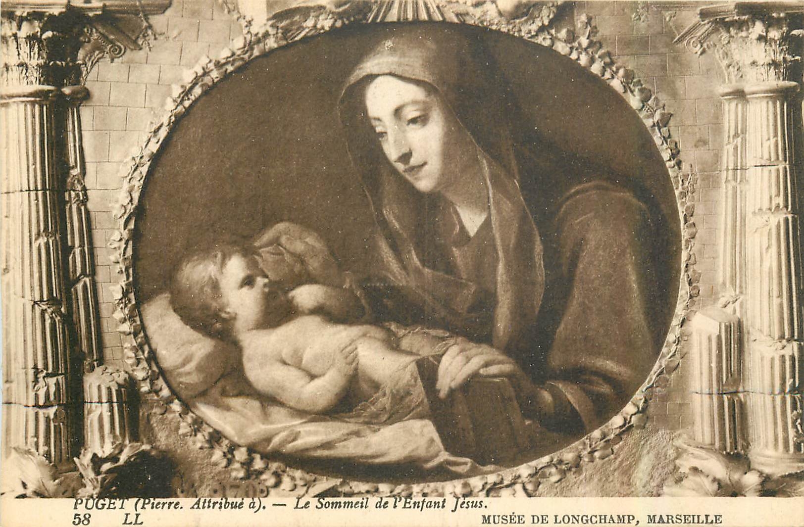 CPA Puget Pierre Attribue a Le Sommeil de l'Enfant Jesus Marseille Musee de Longchamp 