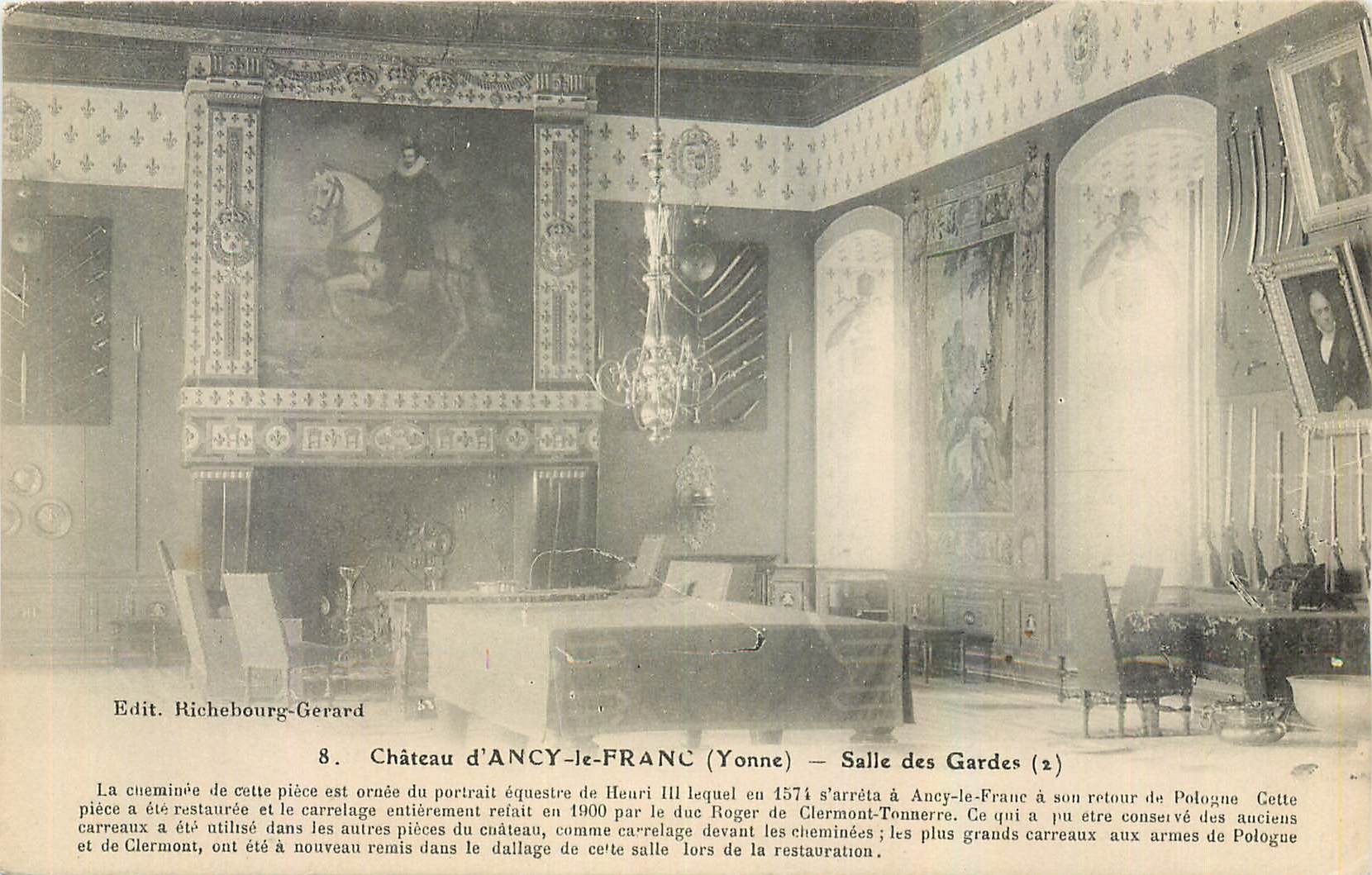 CPA Chateau d'Ancy le Franc Yonne Salle des Gardes 
