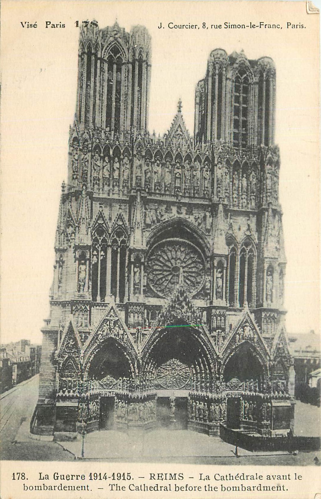 CPA La Guerre 1914-1915 Reims La cathedrale avant le bombardement