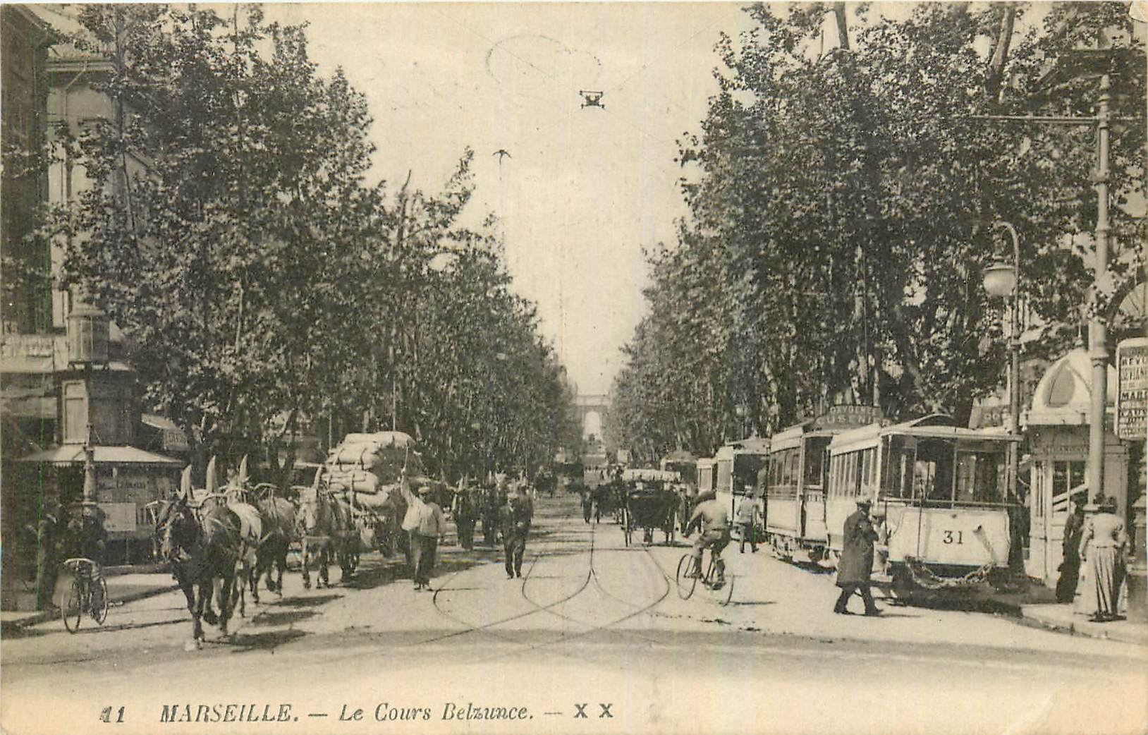 CPA Marseille le Cours Belzunce Tramway