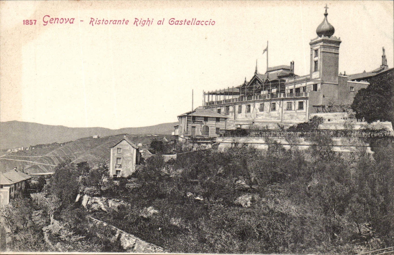 Italy Italia Genova CPA Ristorante Righi Al Gastellaccio