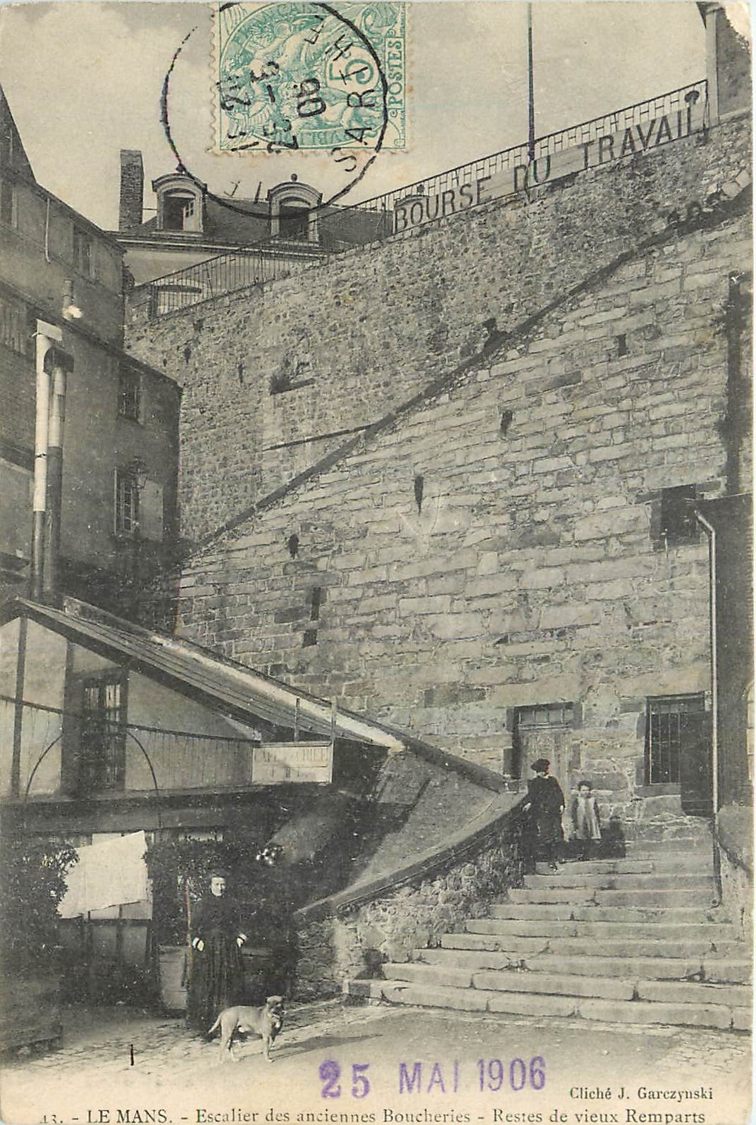 CPA Le mans Escalier des Anciennes Boucheries Restes de Vieux Remparts 