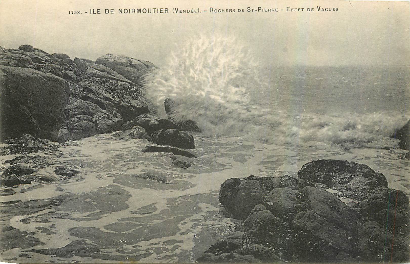 CPA Ile de Noirmoutier Vendee Rochers de St Pierre Effet de vagues