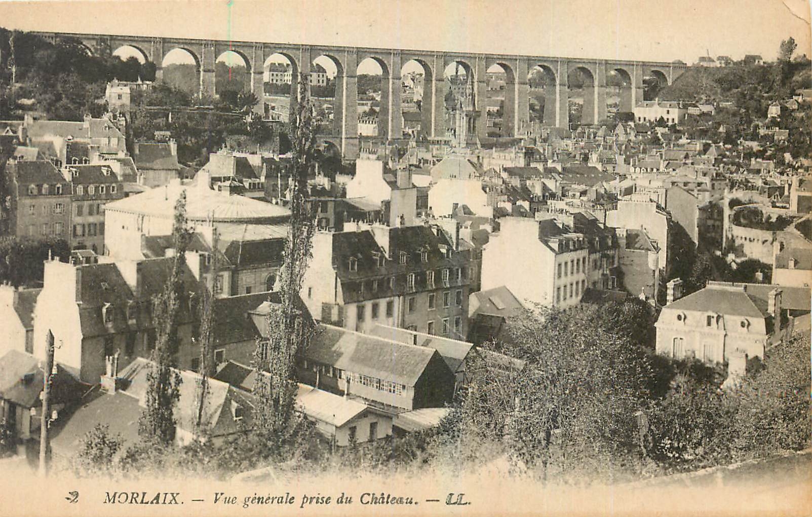 CPA Morlaix Vue generale prise de Chateau