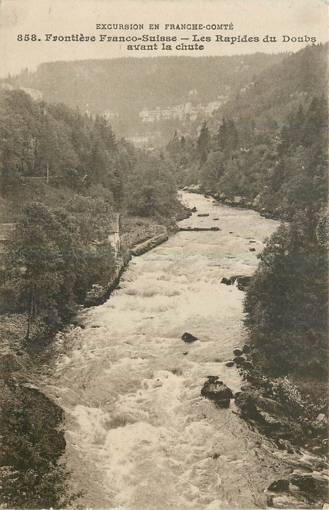 CPA Frontiere Franco Suisse Les Rapides du Doubs avant la chute 