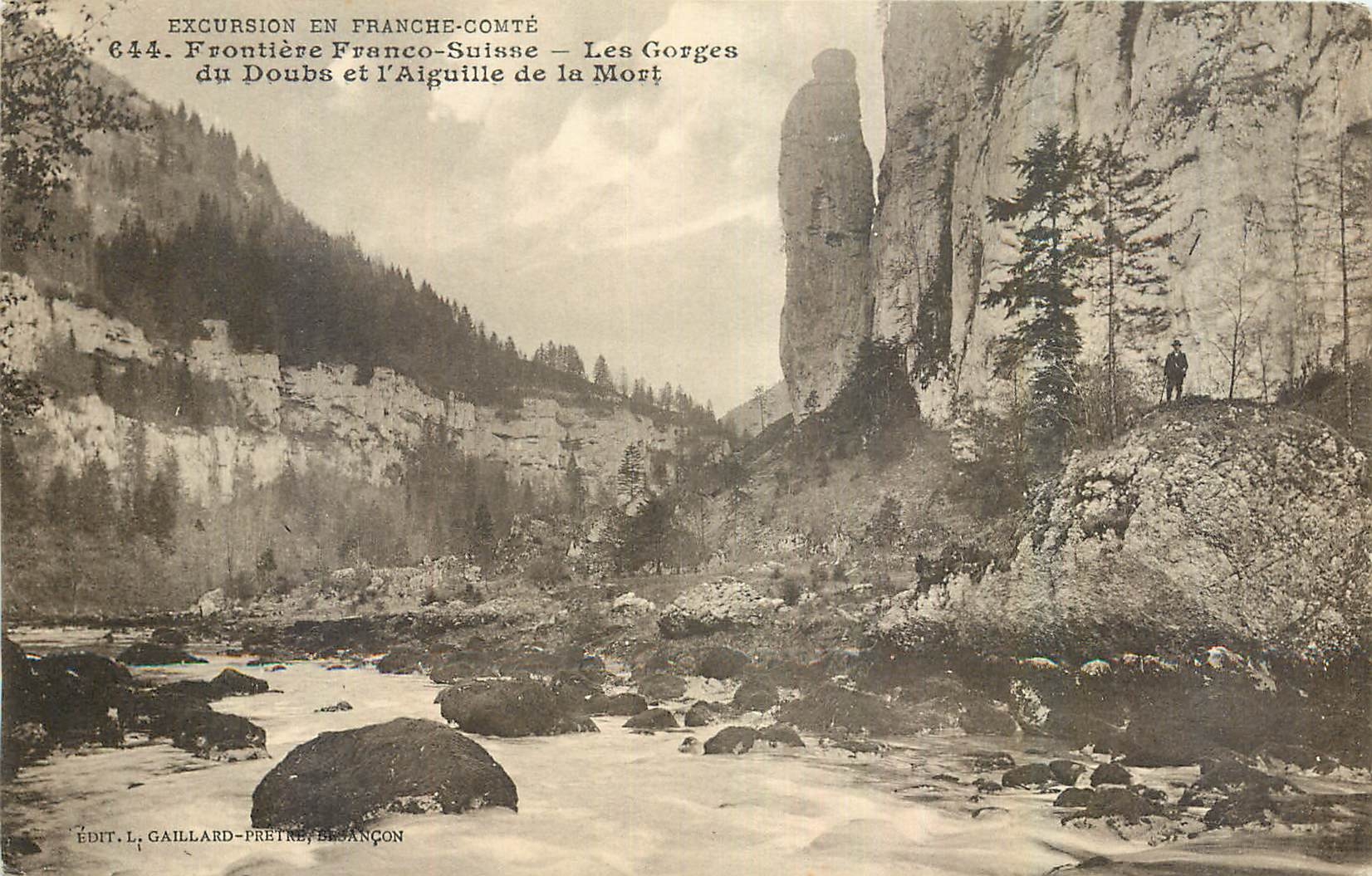 CPA Frontiere Franco Suisse Les Gorges du Doubs et l'Aiguille de la Mort 