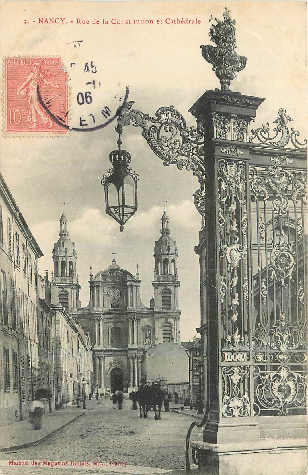 CPA Nancy Rue de la Constitution et Cathedrale 