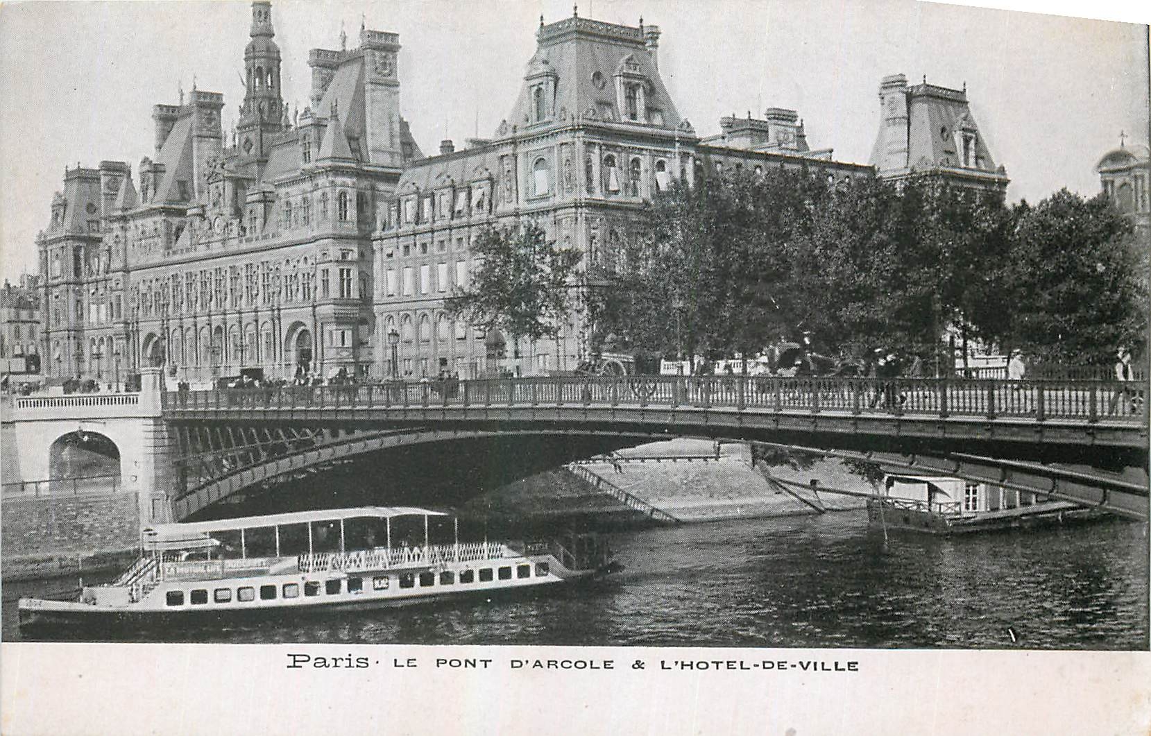 CPA Paris Le Pont d'arcole et l'Hotel de Ville 
