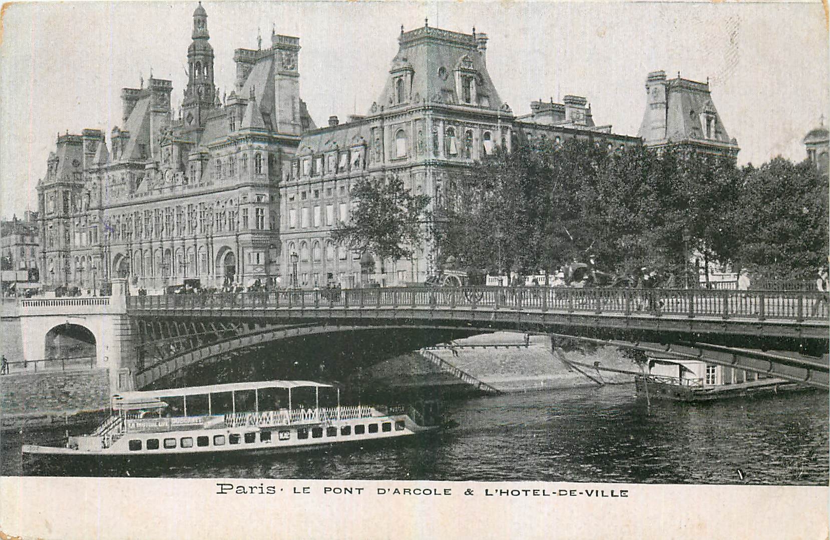 CPA Paris Le Pont d'Arcole et l'Hotel de Ville