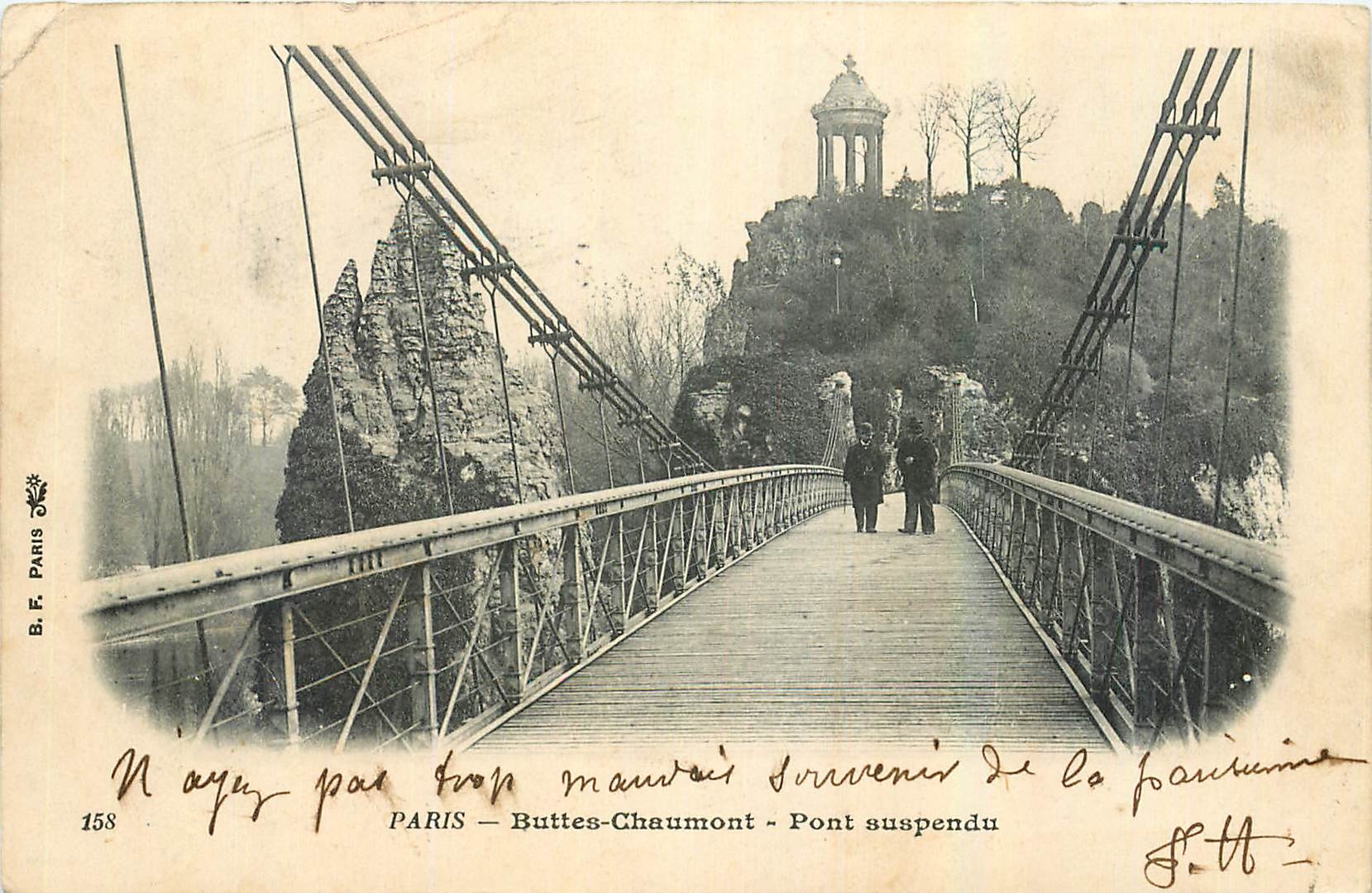 CPA Paris Buttes Chaumont Pont Suspendu