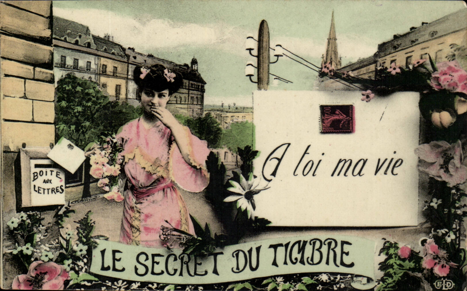 CPA Le secret du timbre A toi ma vie Boite aux lettres