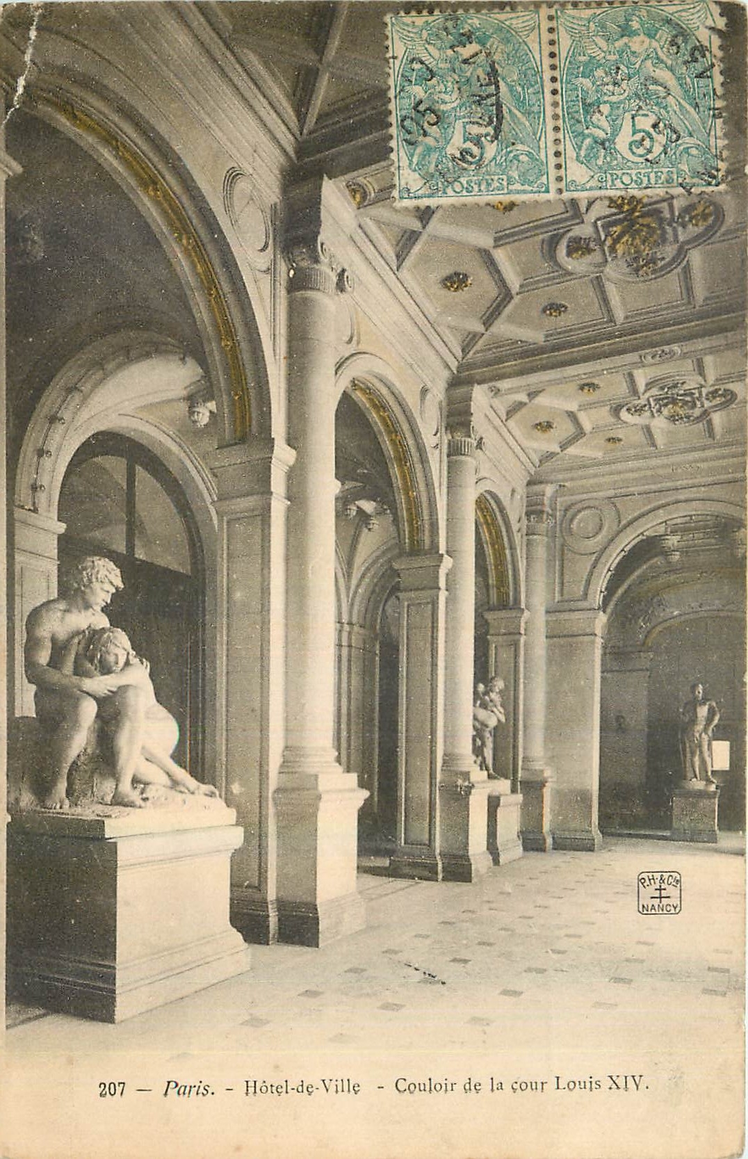 CPA Paris Hotel de Ville Couloir de la cour Louis XIV