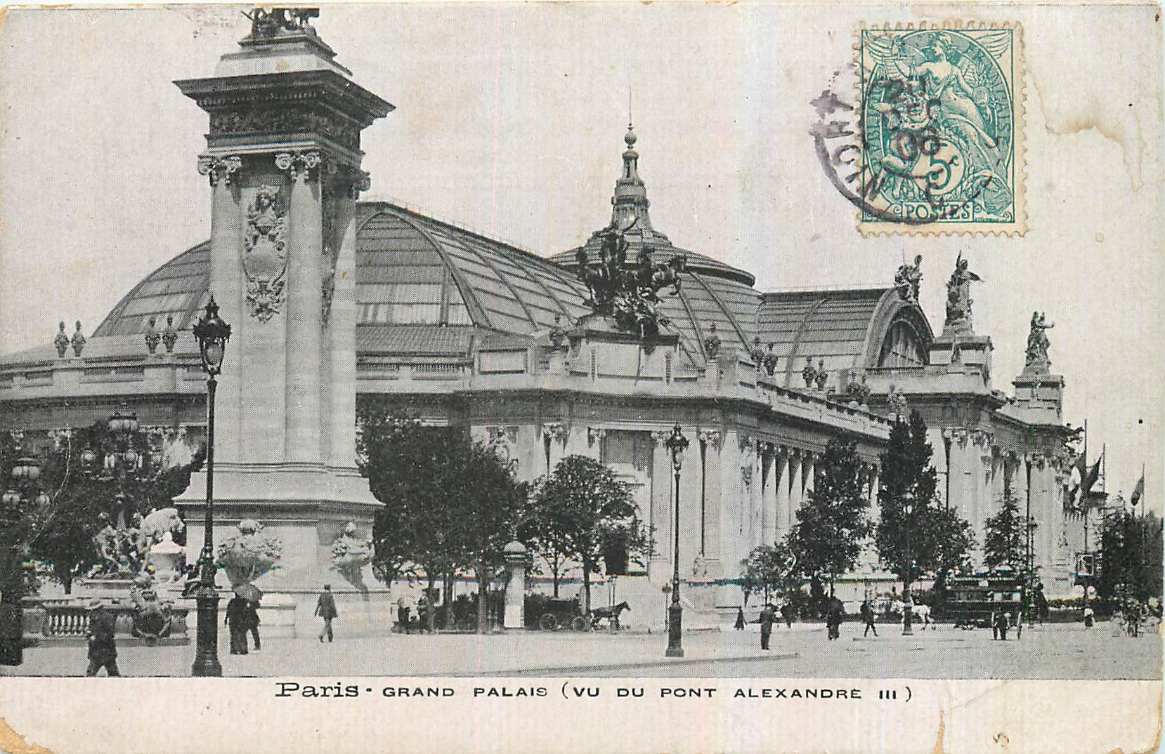 CPA Paris Grand Palais vu du pont Alexandre III