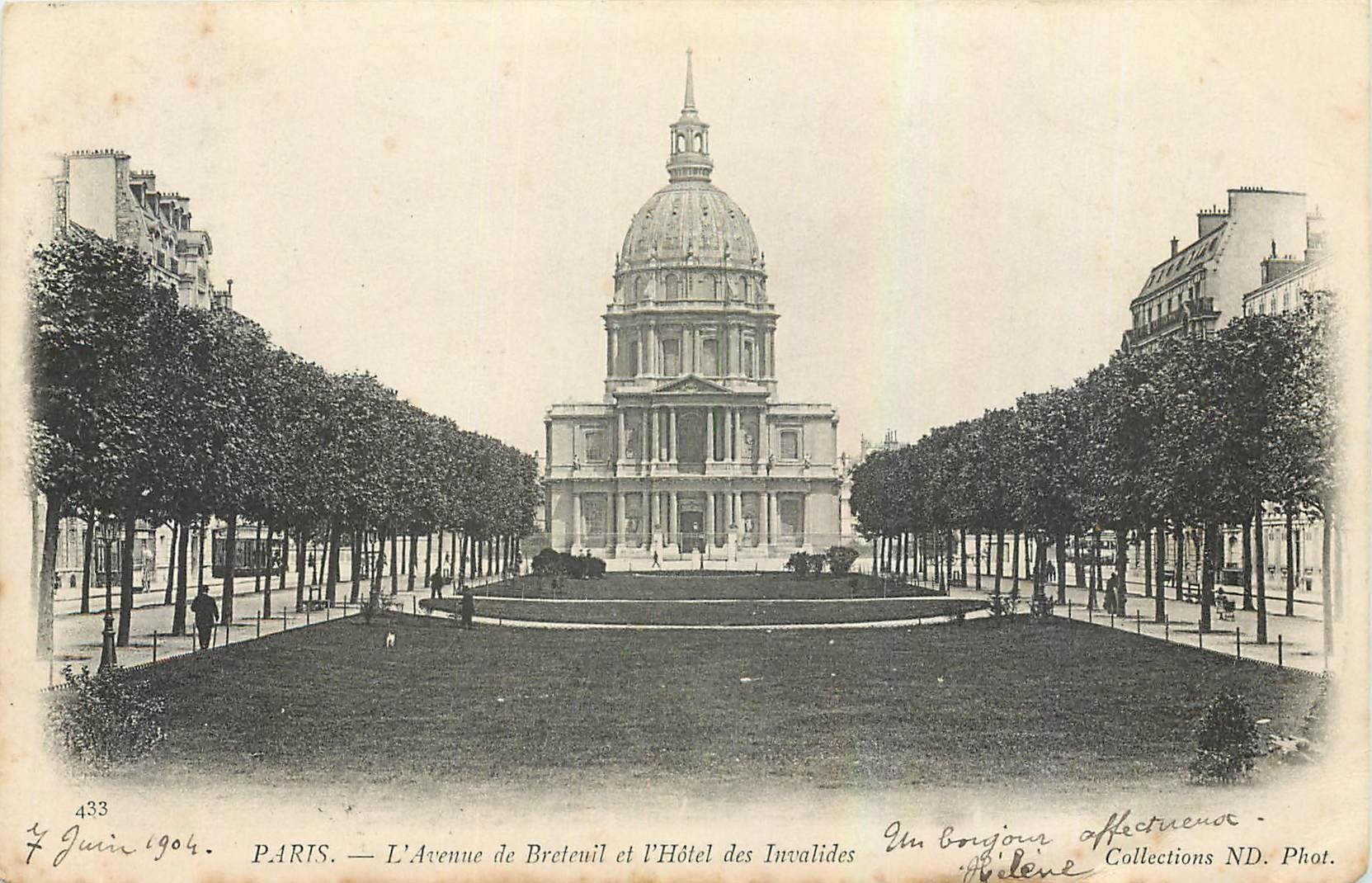 CPA Paris l'Avenue de Breteuil et l'Hotel des Invalides