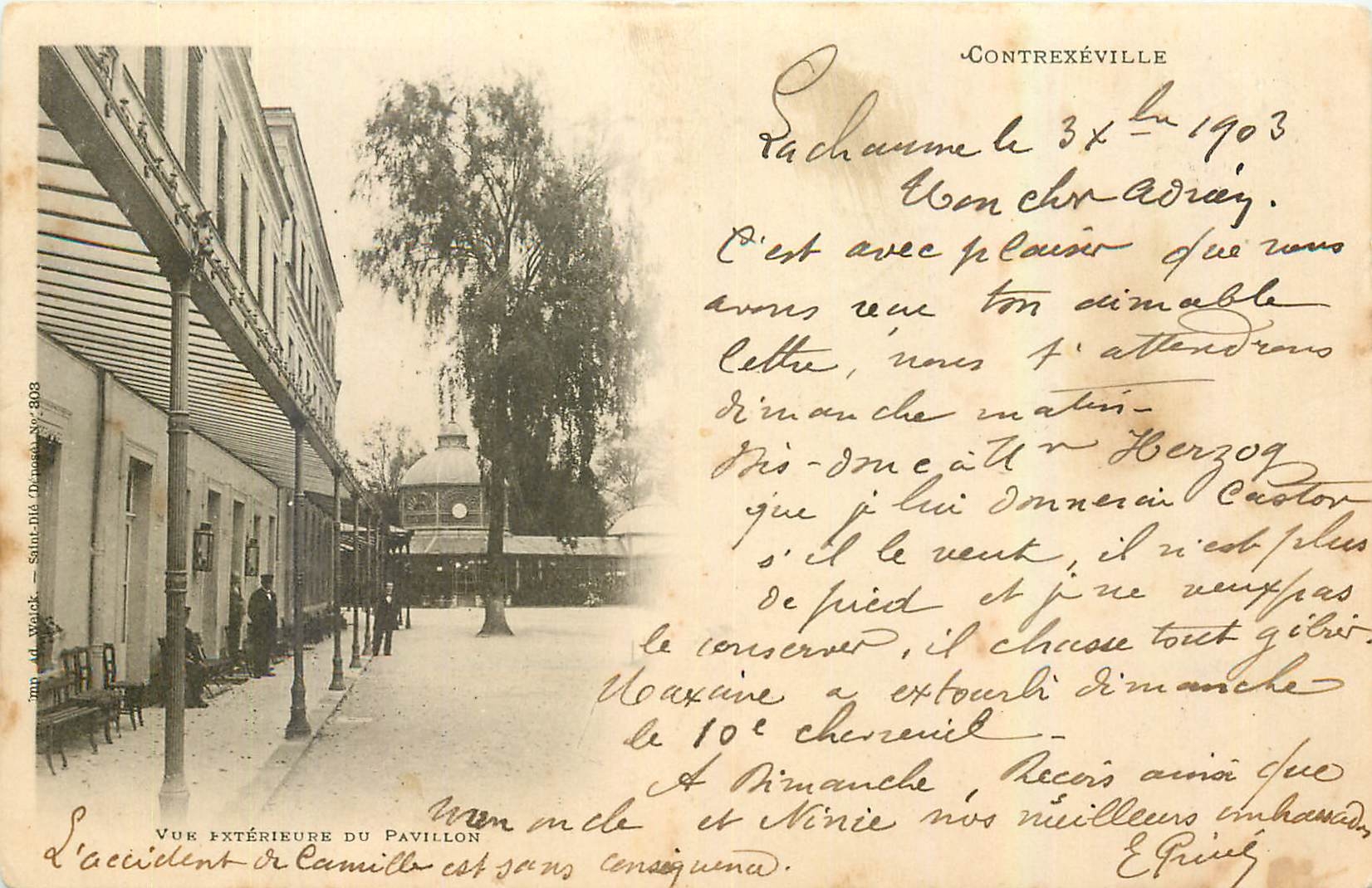 CPA Vue Exterieure du Pavillon Contrexeville