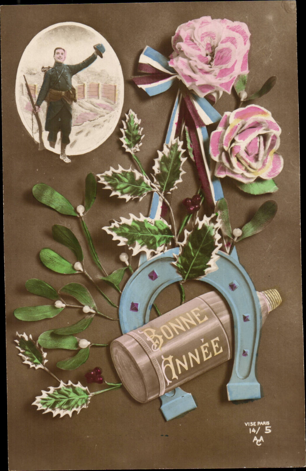 Fantasy CPA Happy New Year militaria horseshoe