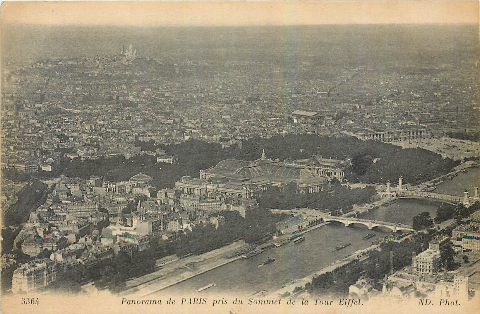 CPA Panorama de Paris pris du Sommet de la Tour Eiffel 
