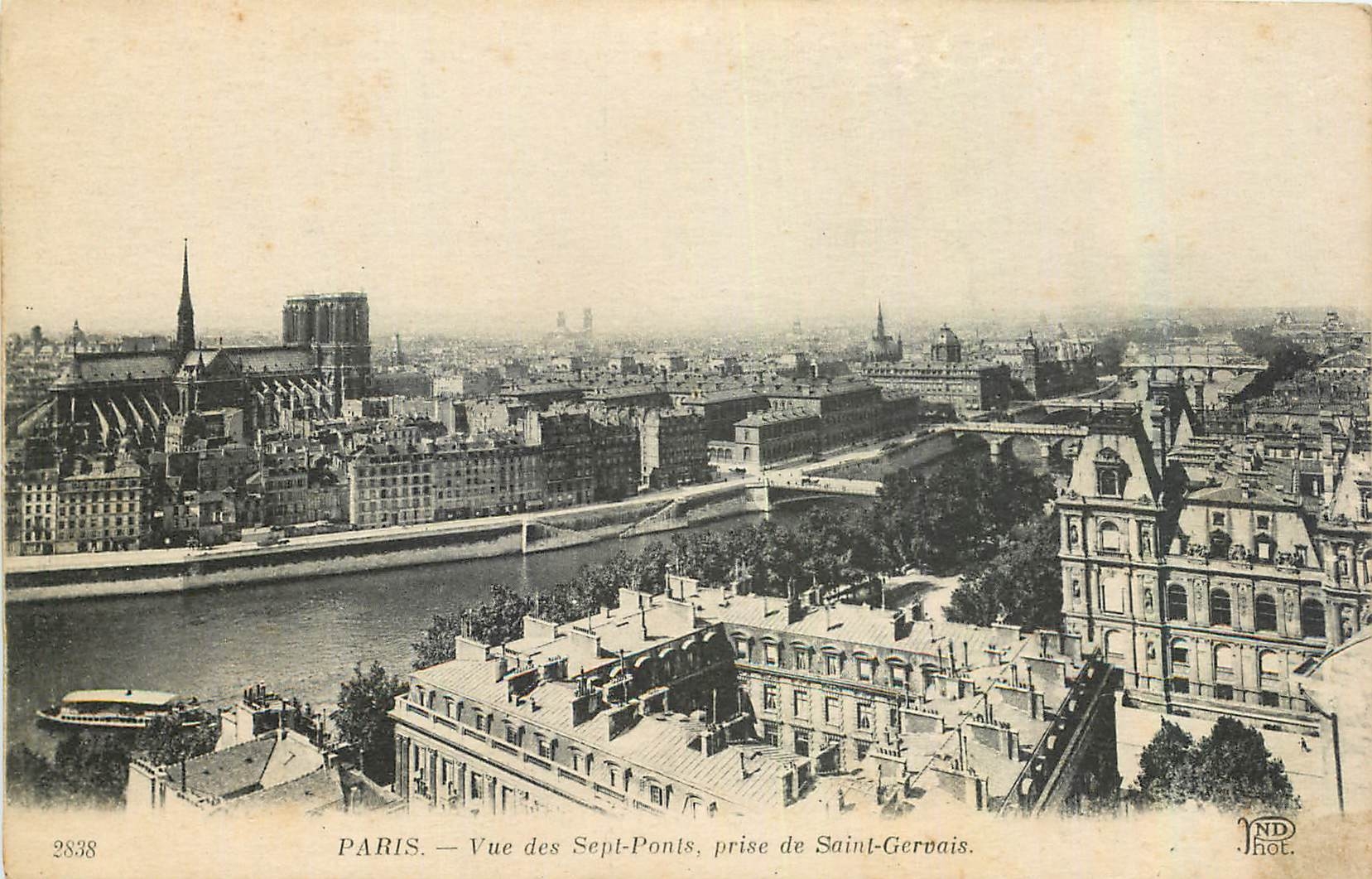 CPA Paris Vue des Sept Ponts prise de Saint Gervais