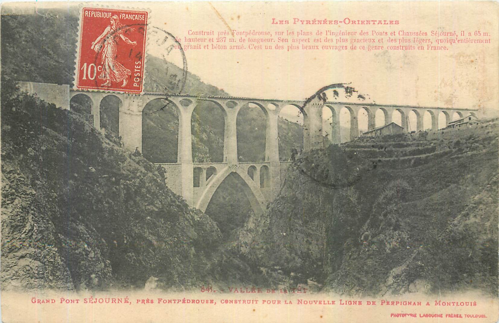 CPA Les Pyrenees Orientale Grand Pont Sejourne Montlouis