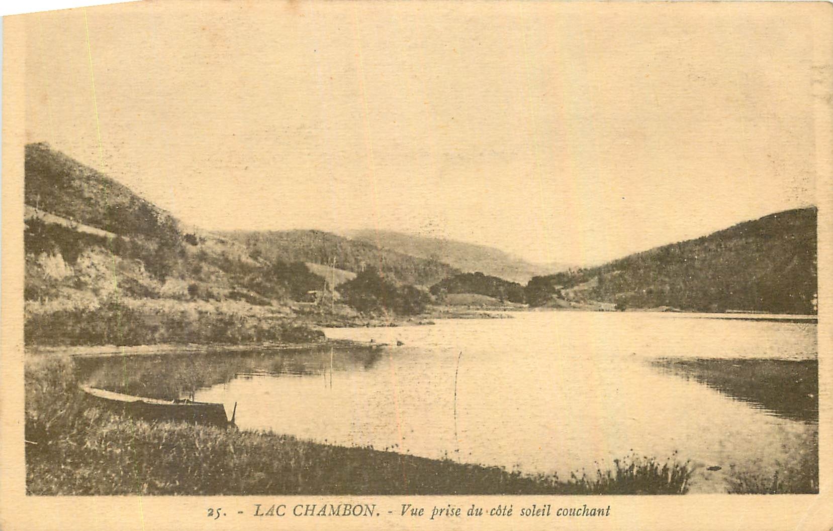 CPA Lac Chambon vue prise du Cote Soleil Couchant 