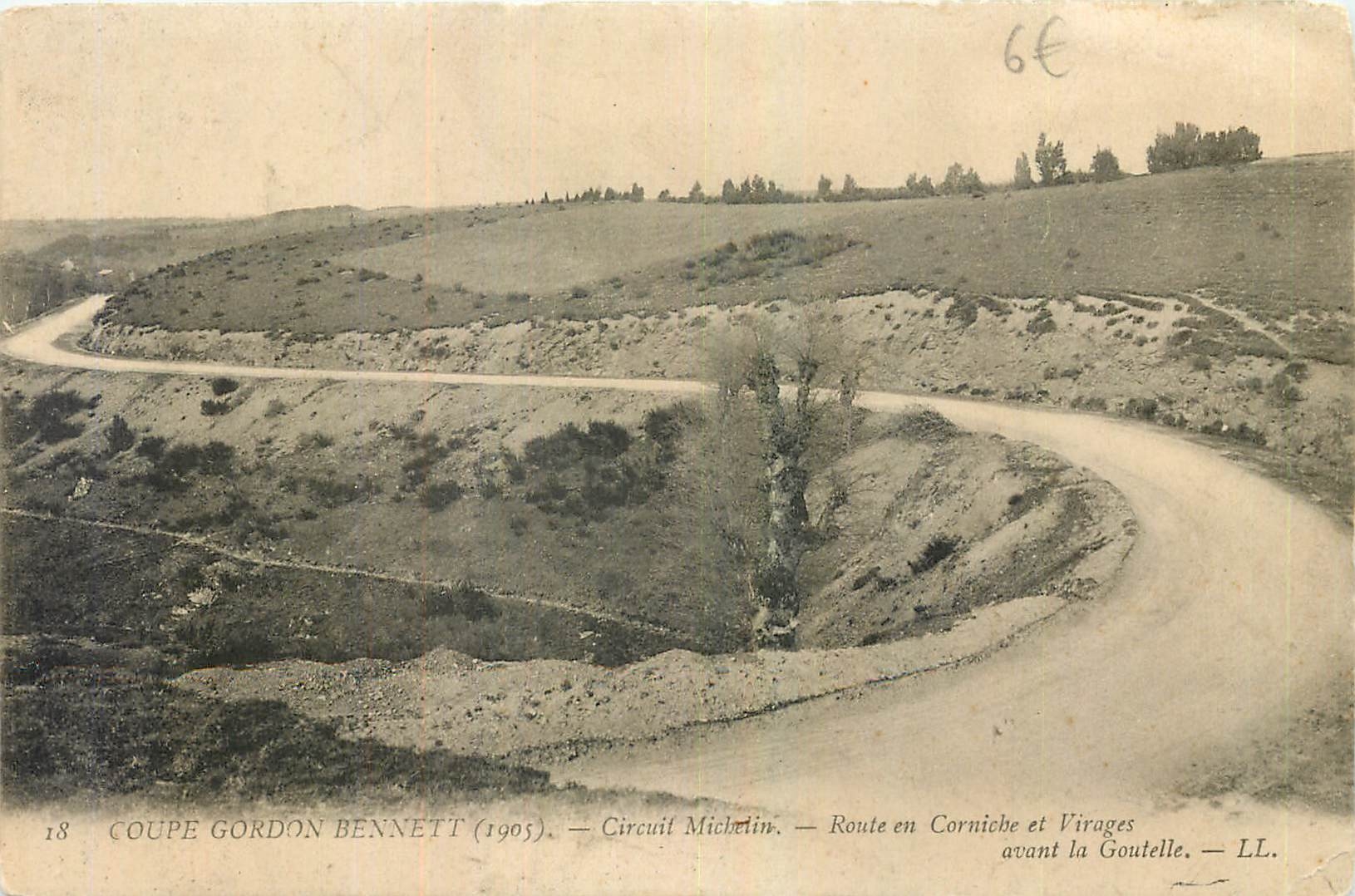 CPA Coupe Gordon Bennett Circuit Michelin Route en Corniche et Virages avant la Goutelle 
