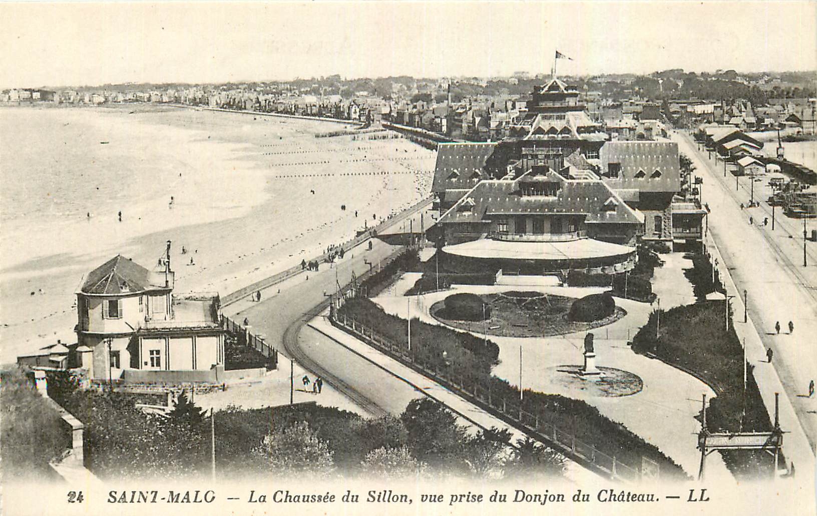 CPA Saint malo La Chaussee du Sillon vue prise du Donjon du Chateau 