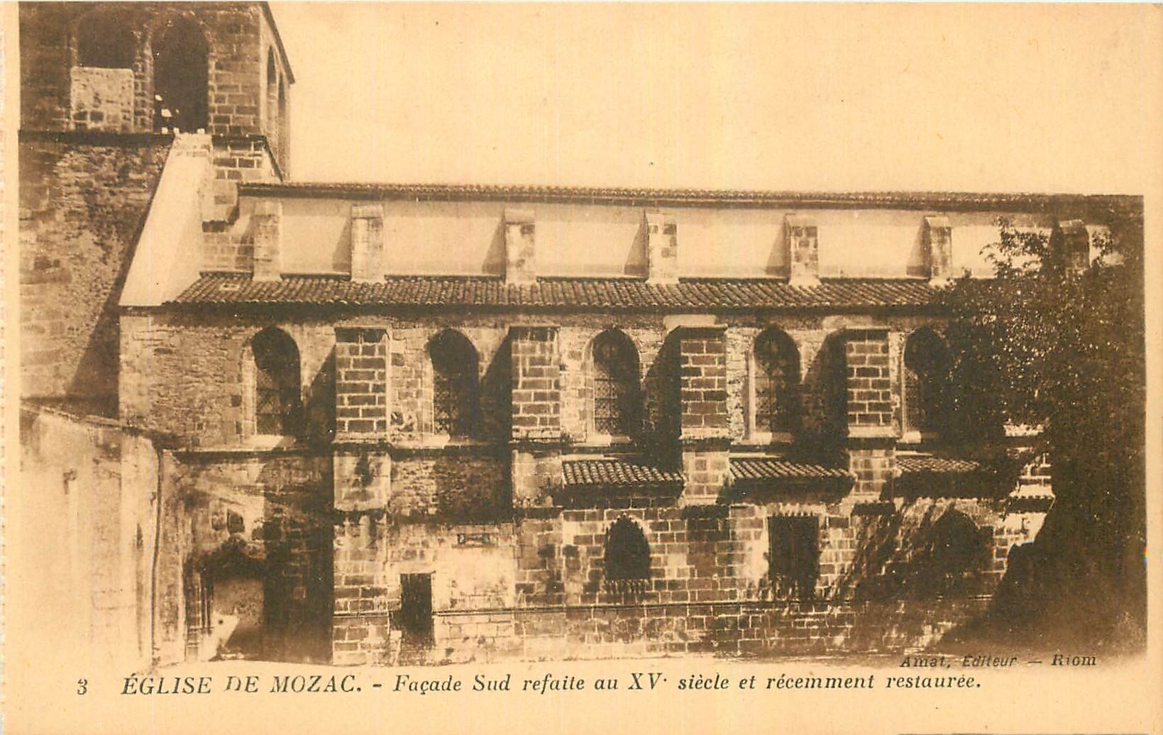 CPA Eglise de Mozac Facade Sud 