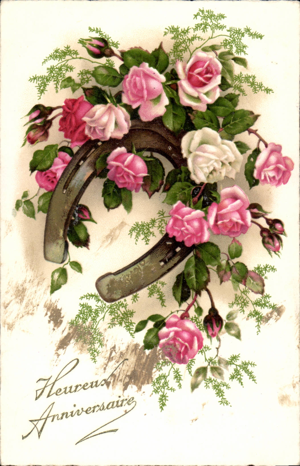 Fantasy CPA Fleurs Horseshoe Heureux birthday