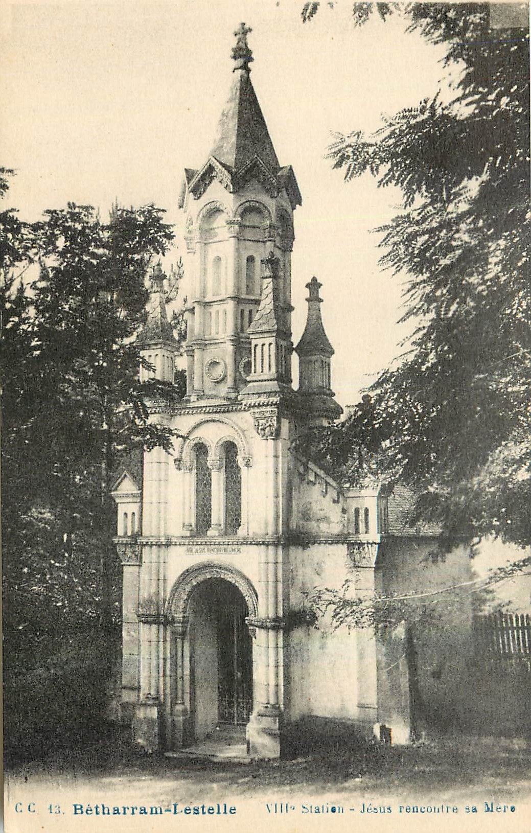 CPA Betharram Lestelle XIII Station Jesus rencontre sa Mere 
