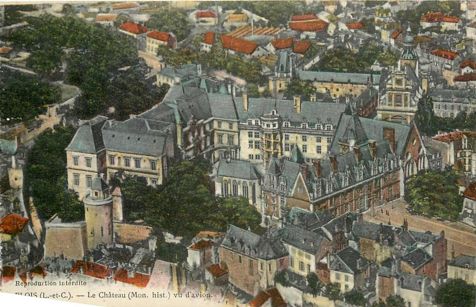 CPA Blois L et C Le Chateau Mon hist vu d'avion 