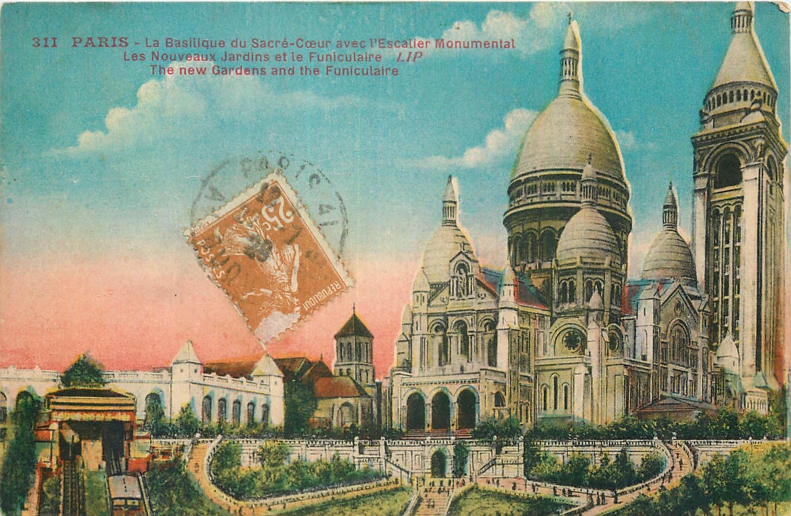 CPA Paris La basilique du Sacre Coeur avec l'Escalier Monumental 